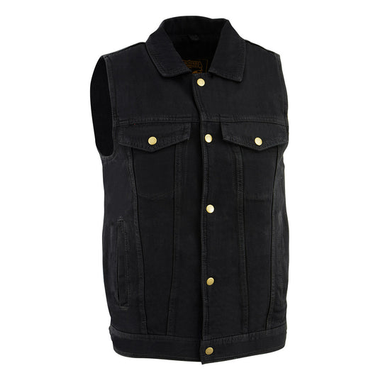 Milwaukee Leather Men's Denim Motorcycle Biker Vest - DM1331