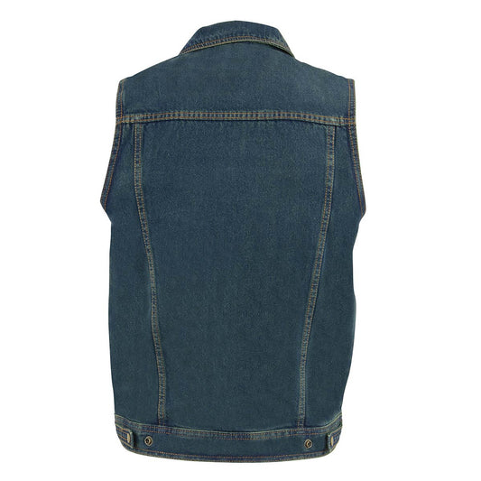 Milwaukee Leather Men's Denim Motorcycle Biker Vest - DM1331