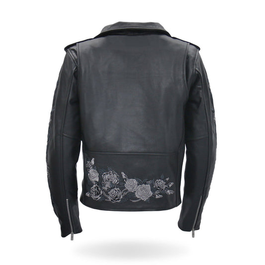 Hot Leathers Women's Black Motorcycle Jacket JKL2002