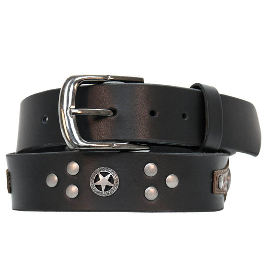 Milwaukee Leather Men's Star Emblem Genuine Leather Belt, MP7134