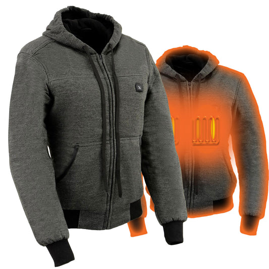 NexGen Heat Women’s Grey Heated Hoodie Jacket, – Front Zipper Insulated Thermal Wear - NXL2713