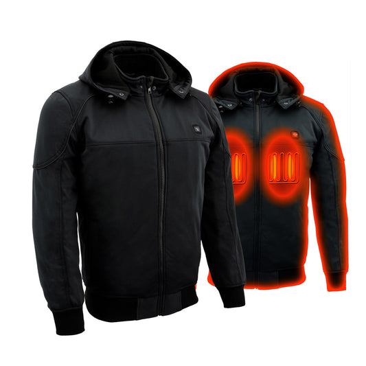 NexGen Heat Men’s Heated – Soft Shell Racing Style Jacket, 7.4V, 3 Heat Levels, Night Visibility – Cold MPM1761SET