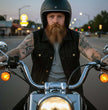 Milwaukee Leather DM1331 Men's Black Denim Motorcycle Biker Riders Vest w/ Shirt Style Collar