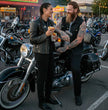 Milwaukee Leather DM1331 Men's Black Denim Motorcycle Biker Riders Vest w/ Shirt Style Collar