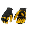 Milwaukee Leather Men's Yellow and Black Full Grain Deerskin Gloves - MG7543