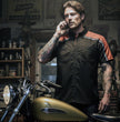 Milwaukee Motorcycle Clothing Co. Men’s Blk/Orange Mechanic Work Shirt – w / Reflective Strip, Rider‑Built MDM11603