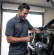 Milwaukee Leather MDM11668 Men’s Grey Button-Up Heavy-Duty Work Shirt - Classic Mechanic Shirt w/ Pockets