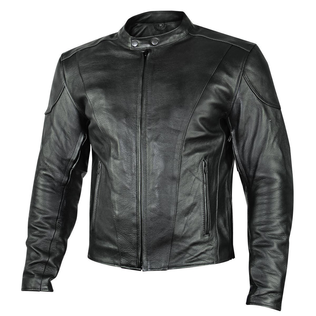 Milwaukee Leather LKM17003  Men's Premium Black Leather Motorcycle Riders Jacket with CE Armor Protecion