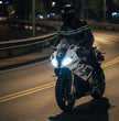 Milwaukee Leather Men's Black Leather Sporty Crossover Scooter Motorcycle Jacket w/ Reflective Piping - LKM1725