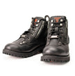 Milwaukee Leather MBL9335 Women's Premium Black Leather Low Cut Lace-Up Motorcycle Riding Boots w/ Zipper Closure