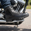 Milwaukee Leather Men's 6-inch Black Leather Swat Style-Tactical Lace-Up Biker Boots w/ Side Zippers MBM9011