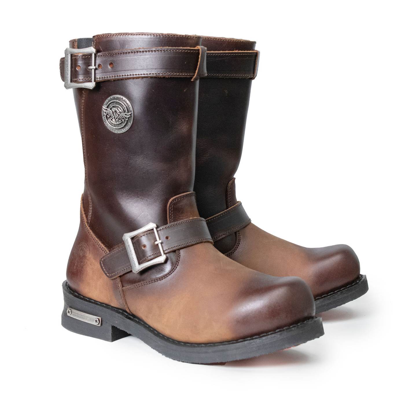 Milwaukee Leather Men's Dark Brown Copper Forge Engineer Boots, MBM9058