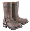 Milwaukee Leather Men's Classic 11-Inch Dark Brown Leather Harness Square Toe Motorcycle Boots MBM9062