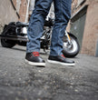 Milwaukee Leather MBM9102 Men's Black Leather with Red Shoe Lace Reinforced Street Riding Shoes w/ Ankle Support