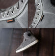 Milwaukee Leather MBM9109 Men's Grey Suede Leather Reinforced Street Riding Waterproof Shoes w/ Ankle Support