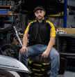 Milwaukee Motorcycle Clothing Co. Men’s Blk/Yellow Mechanic Work Shirt – w / Reflective Strip, Rider‑Built MDM11600