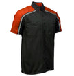 Milwaukee Motorcycle Clothing Co. Men’s Blk/Orange Mechanic Work Shirt – w / Reflective Strip, Rider‑Built MDM11603