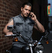 Milwaukee Leather MDM11678 Men’s Classic Grey Button-Down Cut Off Frayed Sleeveless Casual Shirt
