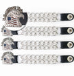 Milwaukee Leather US Military Vet Medallion Vest Extender - Double Chrome Chains Genuine Leather 6.5" Extension 4-PCS MLA6023SET