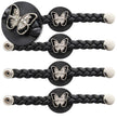 Milwaukee Leather Spark Medallion Vest Extender Genuine Leather Braided Strap 6.5" Extension 4-PCS MLA6068SET