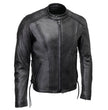 Milwaukee Leather USA MADE MLJKM5002 Men's Black Air Stream Vented Premium Leather Motorcycle Jacket with Side Laces