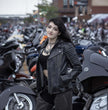 Milwaukee Leather MLL2516 Black Leather Rub-Off Leather Jacket with Hoodie for Women