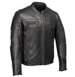 Milwaukee Motorcycle Clothing Co. Men's Black Leather Jacket, MMC10001