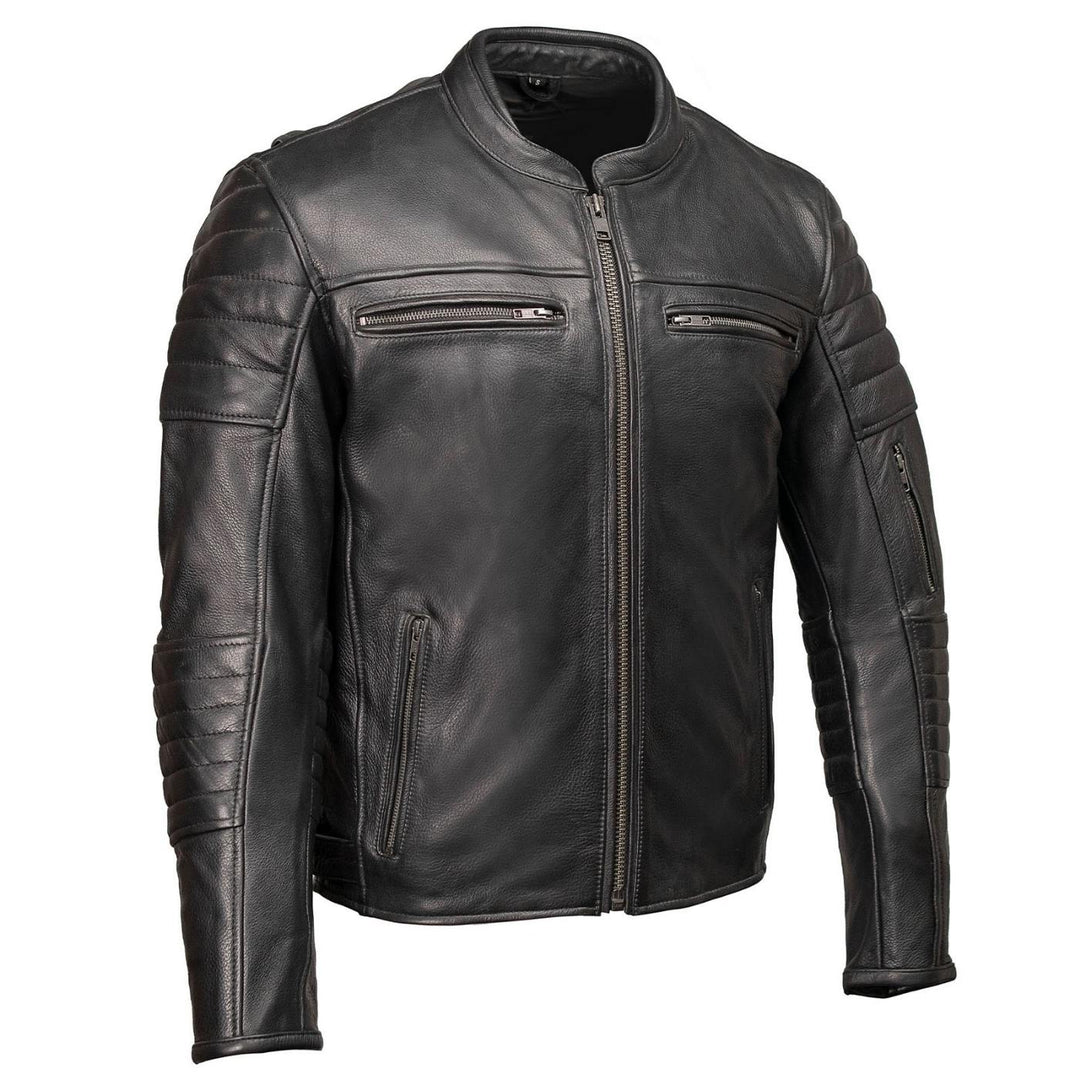 Milwaukee Motorcycle Clothing Co. Men's Black Leather Jacket, MMC10001