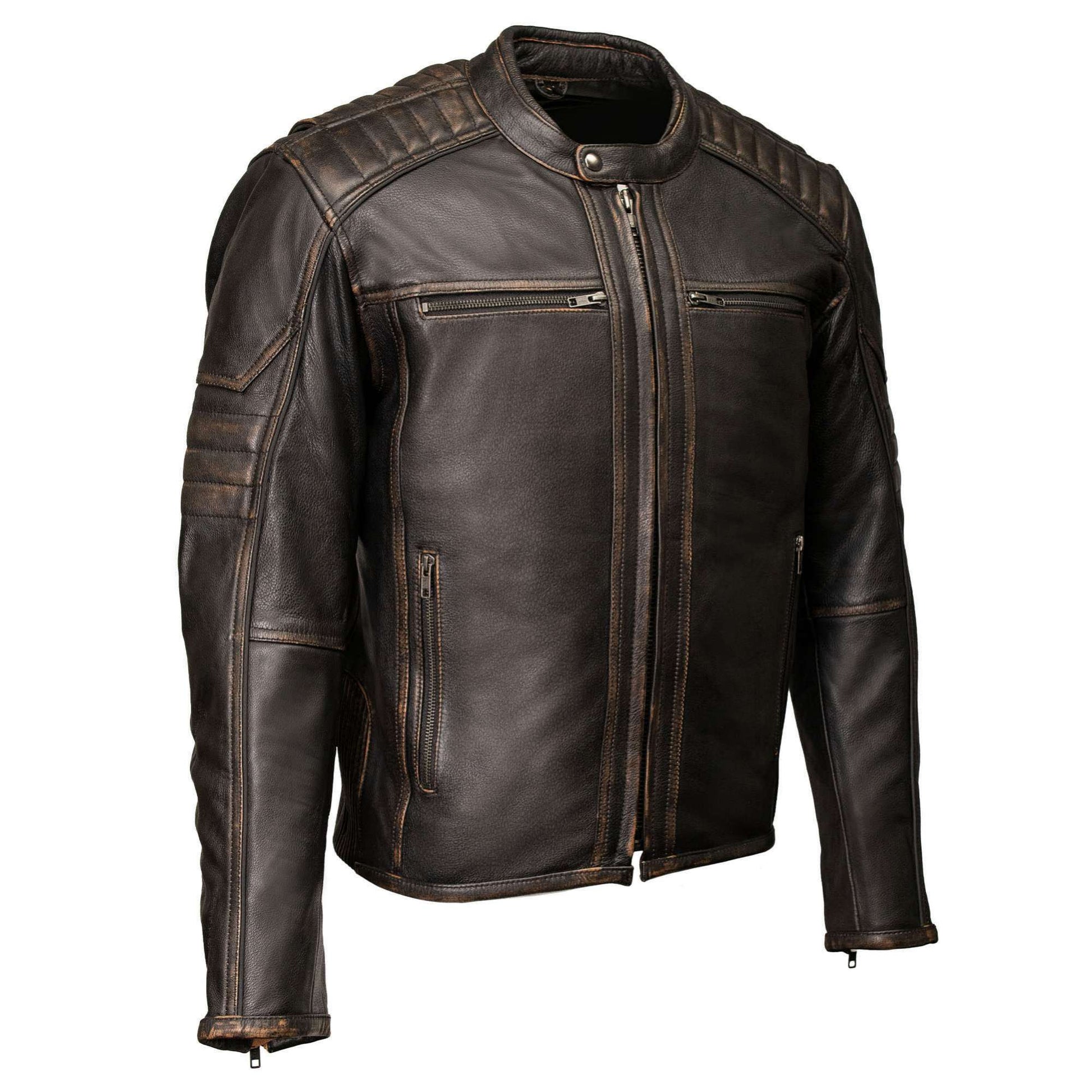 Milwaukee Motorcycle Clothing Co. Men's Brown Leather Jacket, MMC10004