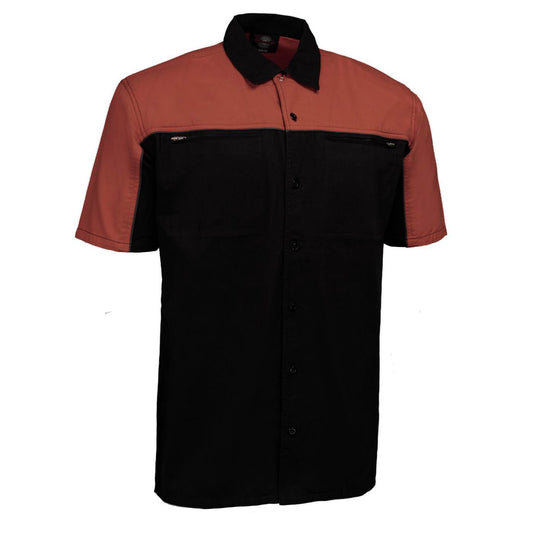MMCC Men's Reveline Classic Mechanic Shirt - 100% Cotton - 2 Chest Zipper Pockets - Microfiber Panel