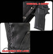 Milwaukee Motorcycle Clothing Co. Women's Rave Black Premium Leather Deep Neck Side Lace Vest MMC40000