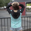 Milwaukee Leather MNG21601 Women's Casual Black and Teal Long Sleeve Cotton Flannel Shirt with Hoodie