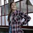 Milwaukee Leather MNG21613 Women's Black and Red with White Long Sleeve Cotton Flannel Shirt