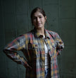 Milwaukee Leather MNG21614 Women's Gray and Red with Yellow Long Sleeve Cotton Flannel Shirt