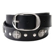 Milwaukee Leather Men's Black Cross Circle Leather Belt, MP7108
