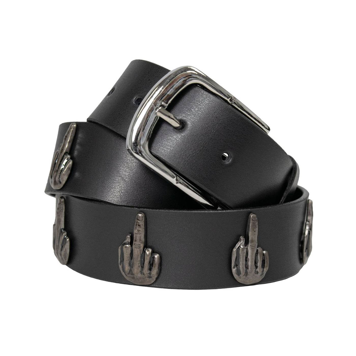 Milwaukee Leather Men's Finger Emblem Genuine Leather Belt, MP7142