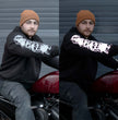 MMCC Men’s Bare Bones Hoodie - Reflective Skull Graphics Front & Back, Full Zip, 100 % Cotton - MPM1680