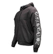 Milwaukee Leather Men's Bare Bones Black Reflective Skull CE Armored Riding Hoodie, Shoulder & Elbow Armor - MPM1797