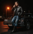 Milwaukee Leather SFM1820 Men's Classic 'JD' Black Lambskin Leather Jacket with Zipper Closure