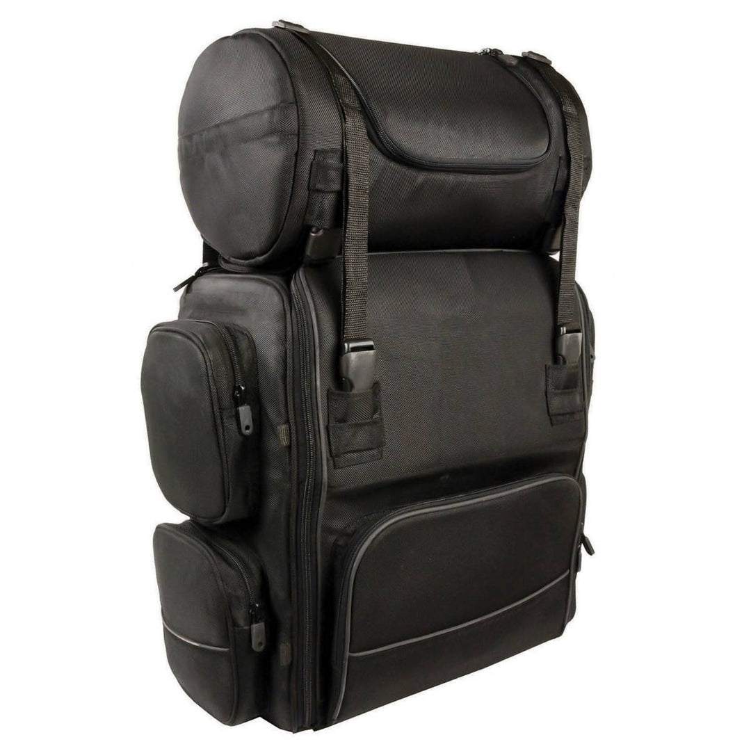 Milwaukee Leather SH680 Large Black Textile Motorcycle Sissy Bar Travel Bag