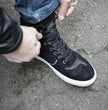 Milwaukee Leather MBM9151 Men's Black Suede and Leather Reinforced Street Riding Waterproof Shoes w/ Ankle Support
