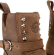 Milwaukee Leather MBL9306 Women's Premium Brown Leather Double Strap Motorcyle Riding Boots