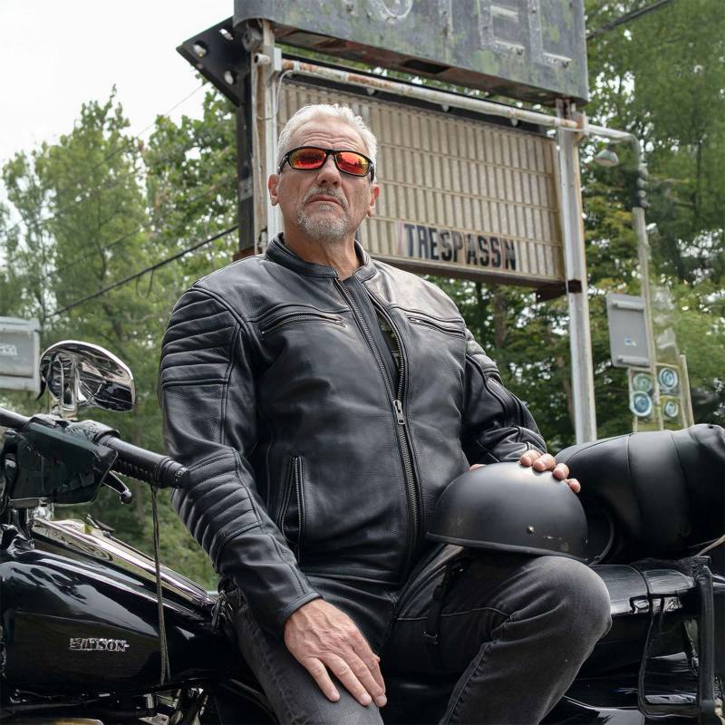 Milwaukee Motorcycle Clothing Co. Men's Black Leather Jacket, MMC10001