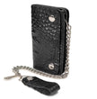Milwaukee Leather Black Crocodile-Stamped Leather Biker Wallet, MLW7847