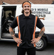 Milwaukee Motorcycle Clothing Co. Men’s Blk/Orange Mechanic Work Shirt – w / Reflective Strip, Rider‑Built MDM11610