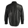 Milwaukee Leather LKM1601 Men's Suave Lightweight Leather Shirt - Black Cowhide Snap Front Riding Overshirt