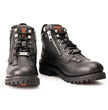 Milwaukee Leather MBL9335 Women's Premium Black Leather Low Cut Lace-Up Motorcycle Riding Boots w/ Zipper Closure