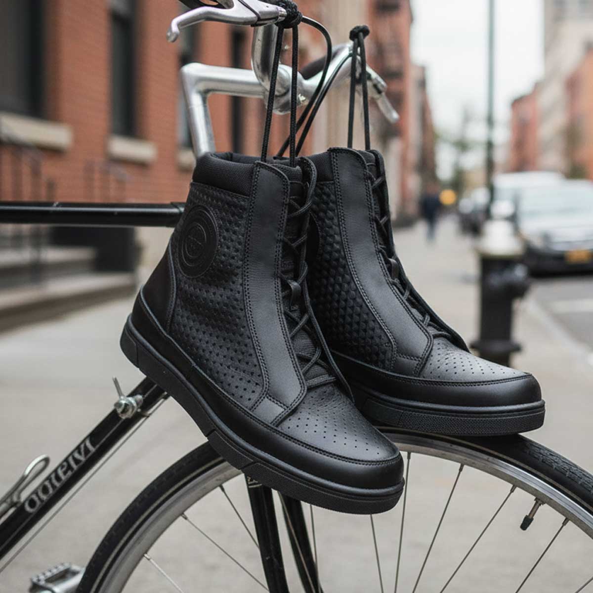 Milwaukee Leather Men's Black Leather Street Riding Shoes, MBM9104