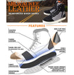 Milwaukee Leather MBM9116 Men's Black Suede and Grey Canvas Street Riding Shoes with Dual Closure and Ankle Support