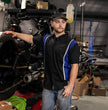 Milwaukee Motorcycle Clothing Co. Men’s Blk/Blue Mechanic Work Shirt – w / Reflective Strip, Rider‑Built MDM11609